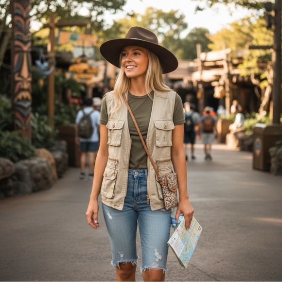 Disney Animal Kingdom Brown Wide-Brimmed Floppy Hat - Picture 2 of 8